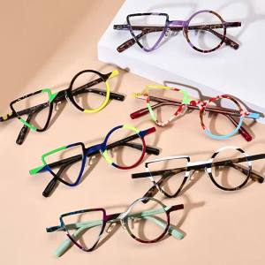 High-Quality Men Frosted Round Triangular Personalized Eyeglasses Fashion Women Luxury Handcrafted Personalized Eyeglass Frame