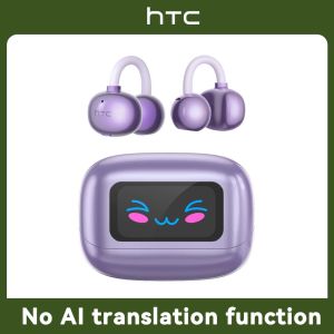 HTC NE54 AI translation earphones With LCD controls Bluetooth 6.0 Wireless clip-on design ASMR HD voice calls Wireless earphones Anti-lost function