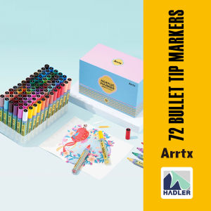 Arrtx 72 Pack Vibrant Acrylic Bullet Tip Markers 3mm Non-Toxic