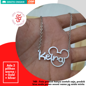 Kalung Nama - Zedd Jewelry: Warna Silver dan Emas Tahan Lama Anti Karat - Cantik Berkualitas Cocok Untuk Kado Hadiah - Keira Necklace: Titanium 18K Gold Plated - COD Bayar Di Tempat