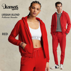 Kanvas Apparel Hoodie Jacket for Men & Women Full-Zip w/ Drawstring & Pockets Mens Long Sleeve Sweaters Plain Red