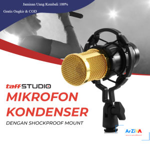 TaffSTUDIO Mikrofon Kondenser Studio dengan Shockproof Mount - BM-800 - Black