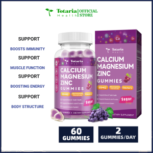 Totaria Sugar Free Calcium 1200 mg with Vitamin D3 K2 Gummies for Women Men Calcium Citrate Magnesium Zinc Supplement w/Boron Glucosamine Ultimate Absorption for Bone Immune Joint Grape-Flavor
