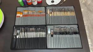 Nylon Brush Pen Set with Brush Roll 25 Set of Watercolor Brushes for Acrylic Painting Oil Painting Brushes