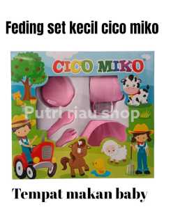 FEEDING SET CICO MIKO KECIL / TEMPAT MAKAN BAYI KECIL DENGAN WARNA PINKBIRU DAN HIJAU