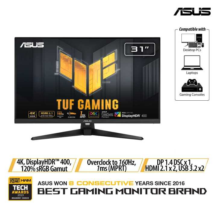 ASUS TUF Gaming VG32UQA1A Gaming Monitor 32", 4K, 160Hz OC, ELMB Sync