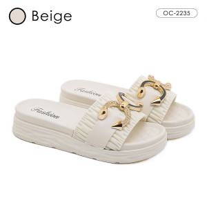 OCTAVIA Sandal Slide Slip On Wedges Wanita Double C Series #OC-2235 (FREE BOX)