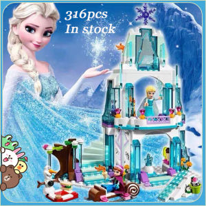316 PCS building block set toy Anna Elsa Snow Queen Sparkling ice castle building block toy childrens birthday gift girl with box
