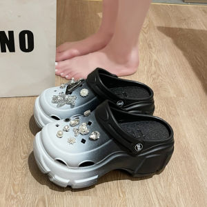 Summer Cave Shoes for Women Korean Cross Sandals EVA Hole Shoes Fashionable Outdoor Non-slip Beach Slippers for Girls