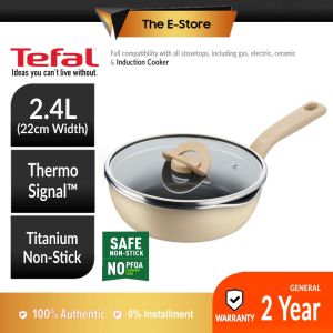 Tefal One Pick Pot Pan 22cm Non Stick with Glass Lid (Induction Base) | G1652524 G1672524 G1662524 G180252(Set Alat Memasak Kuali Periuk Alat Memasak Tidak Melekat Big Fry Pan Deep Pan Wok Pan Fry Pan Cookware Set Pots and Pans Induction Cooker )