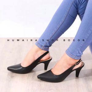 Alive Hells 06 Sepatu High Heels Wanita 5cm Model Mules Slingback By Humaira / Free Gift