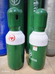 ถังออกซิเจน ขนาด 0.5 คิว ( ทรงอ้วน ) สำหรับผู้ป่วย ออกซิเจนทางการแพทย์ หัววาล์ว CGA540 ถังใหม่ มีก๊าซเต็มถัง พร้อมใช้งาน ( ออกซิเจน Oxygen)