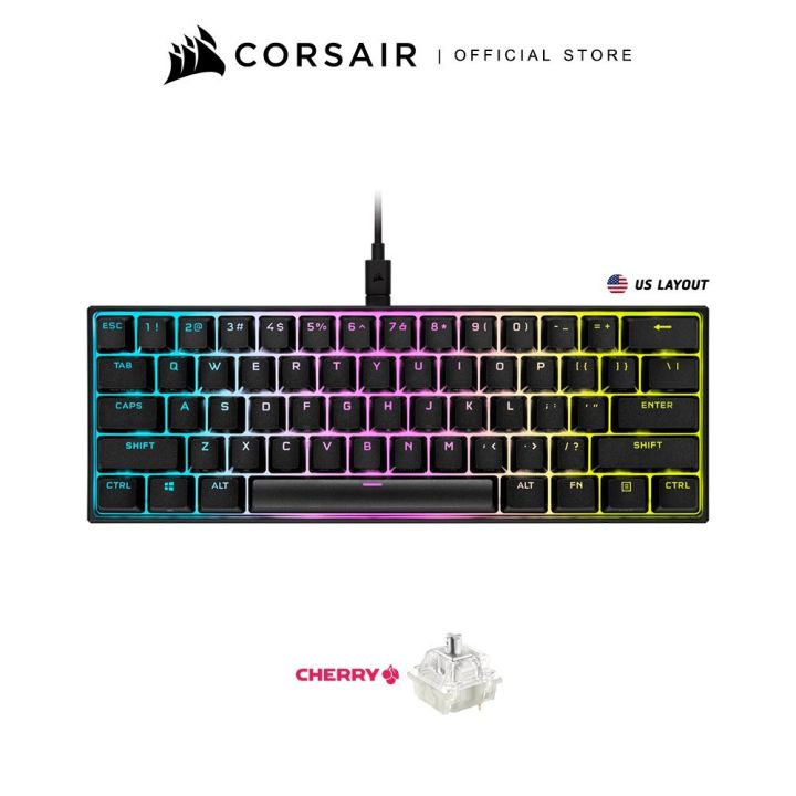 Corsair K65 RGB Mini 60% Mechanical factory Keyboard - Cherry MX Speed .