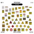 COD✨ 100 Pcs Stiker Classical Warning Sign v3 Lucu Anti Air Untuk Dekorasi Notebook Sepeda Skateboard Handphone DIY. 