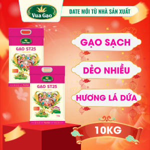 [Siêu Sale Tết] ( Date mới - Hỏa tốc ) Combo 2 Túi Gạo ST25 5kg - Chính Hãng Vua Gạo - Gạo Thơm Ngon Dẻo Nhiều Vị Đậm Đà - Top 1 Thế Giới 2019
