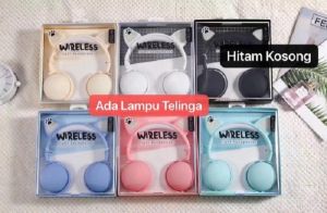 HGM-005 Earphone Bluetooth Kabel Aux Model Telinga Kucing ada Lampu nya Bass Stereo Dan Suara Jernih