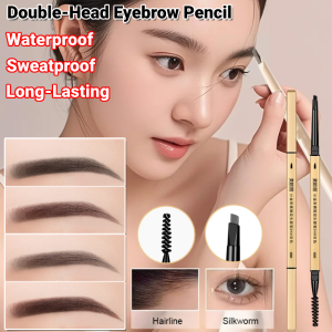Double-Head Eyebrow Pencil Long-Lasting Waterproof Sweatproof Eyebrow Pen With Brush Ultra-Fine Head