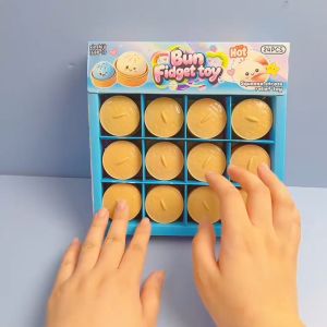 24pcs Steamer Bun Dumplings Squeezable Mini Size Cute Shape Squishy Fidget Slow Rebound Soft Material Fidget Sensory