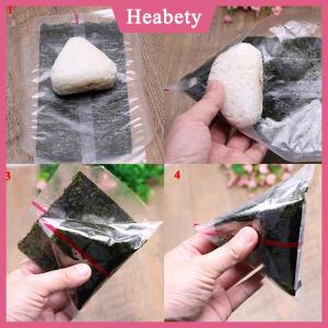 Heabety 20pcs hai lớp tam giác gạo bóng đóng gói túi Rong Biển onigiri Sushi Túi sushi làm sushi bao bì túi công cụ phụ kiện
