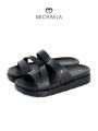 MICHAELA Chic Strappy Platform Sandals 4CM Comfy Slip-On Slides for Women Beach Casual SH6529023 XD. 
