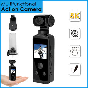 5K Outdoor Sports Camera 270° In Helmet Motorcycle Bike Mini Filming Pocket Action Body Cam Video Recording Diving Shooting