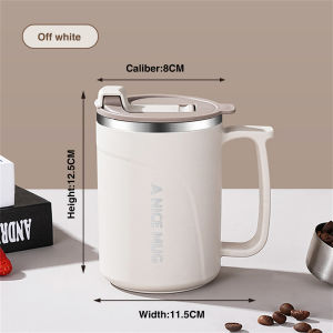 VIVOLILV 500ML Coffee Cup Mug 304 Stainless Steel Vacuum Insulated Tumbler For Hot And Cold Leak-Proof Thermos Mug With Cover And Handle