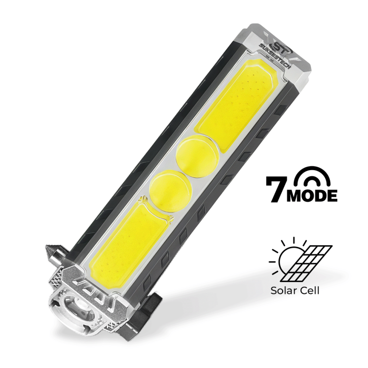 Modul Led Senter Senter LED COB Dengan 7 Mode Cahaya Super Terang Senter Panel Surya ...