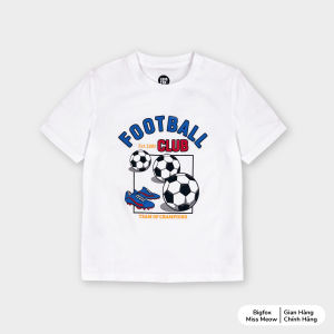 Áo cộc tay bé trai Bigfox Miss Meow mùa hè chất cotton size đại 37911 tuổi 30kg 40kg