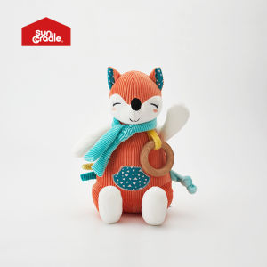 SUNCRADLE Orange Fox Baby Soothing Toy with Chewable Features and Multifunctional Design