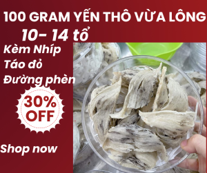 Hộp 100Gram Yến Thô Bể Vừa Lông Kèm Nhíp Đường Phèn