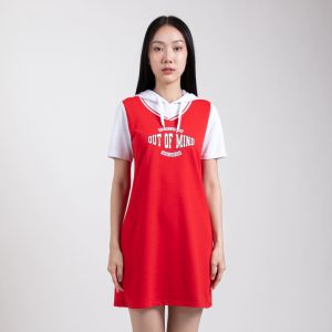 Forest Ladies Cotton Terry Short Sleeve Women Hoodie Dress - 885050