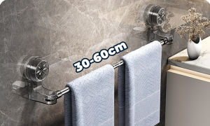 Strong Suction Towel Rack Adjustable Rak Tuala Sedutan Kuat Boleh Laras 免打孔吸盘毛巾架 无痕安装 250-