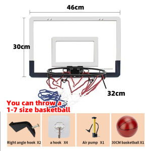 Kids Indoor Basketball Hoop Play SetMini Hanging Basketball Board with Ball and Pump for ChildrenKids Basketball Hoop and Backboard SetMini Basketball Hoop Toy