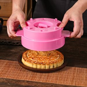 TIMIA Food-grade ABS Large Moon Cake Mold Easy Demolding Household Baking 3D Mooncake Mold 300g 600g 1200g 1800g Embossed DIY Pastry Cake Mold Mid-Autumn Festival