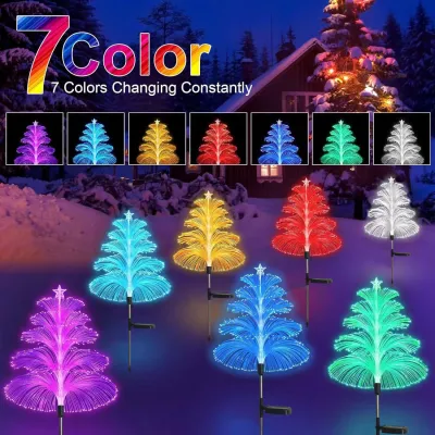 5 Layer Fiber Optic 7 Color Changing Jellyfish Solar LED Garden Light Solar Lawn Light IP65