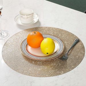 Loftyan Placemat Pressed Metalic Messy Wire Table Mat Heat-insulated Pad Waterproof Non Slip Home Decor