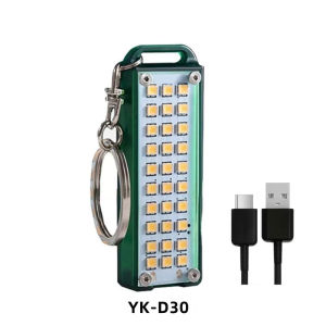Alonefire YK-D30 Mini LED Keychain USB Portable Working Light Outdoor Hiking Camping