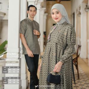 Ventedaily - Restok Shanaya Rumi Couple Sarimbit Lebaran Gamis Kemeja Panjang Silk Baju Couple Kondangan Mewah