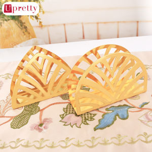 Upretty Napkin Holder Hollow Stainless Steel Tissue Dispenser for Home Countertop Decor Napkin Dispenser Stand for Kitchen Tissue Dispenser Stand  Luxury Gold Metal Wire Frame Triangle Paper Towel Tissue Napkin Holder Box