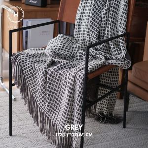 Homlly Chekii Knitted Soft Woven Blanket Throw with Tassels for Sofa Chair Bed