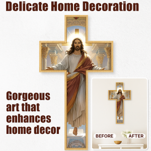 Wooden Cross Jesus Christ Wall Hanging Cross Christmas Home Decor Wall Background Decoration