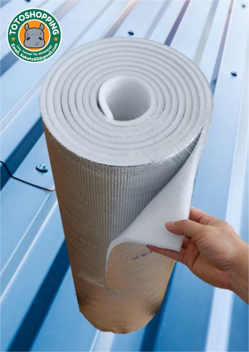 ฉนวนpeเคลือบฟอยล์ หนา10mm กว้าง90cm ยาว5m Insulations Pefoil 10mm×90cm×5m Th 6135