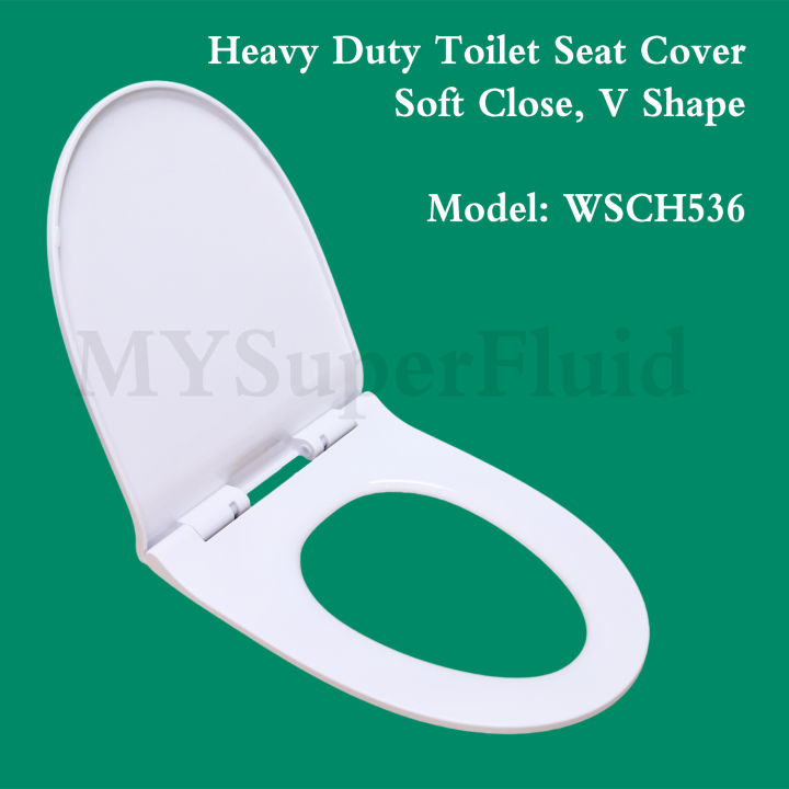 Heavy Duty Soft Close Toilet PP Seat Cover V Shape (Stainless Steel