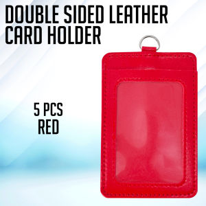 Partner Print- Double Sided Leather ID Card Holder Protector Vertical ID Card Case (5pcs)
