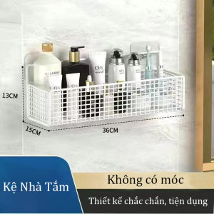 Kệ phòng tắm kệ treo tường hình chữ nhật không đục lỗ chịu lực chống thấm nước và chống gỉ