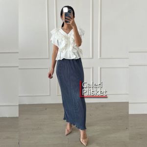 Rok Span Plisket Lidi Wavy / Rok Span Plisket Lidi Panjang / Plisket Lidi Premium
