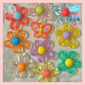 [FREE SHIP] Set 10 cái Crocs Jibbitz Sticker gắn dép hoa sắc màu dễ thương - Có Nút Gắn