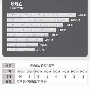 Ultra-thin smart device led Human body sensor light ultra-thin cat-eye hill light strip rechargeable self-adhesive for wardrobe wine cabinet cupboard