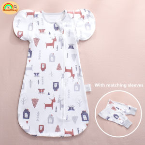 100% Cotton Newborn Baby Sleeping Bag Infant Zip Transitional Swaddle Blanket Wrap - MumOkay