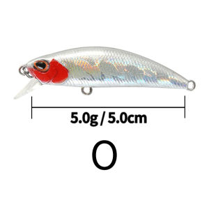 1Pcs 5g/5cm ABS Fishing Lure Laser Hard Minnow Artificial Bait with 2 Trible Hook 3D Eyes Sinking Minnow Lure